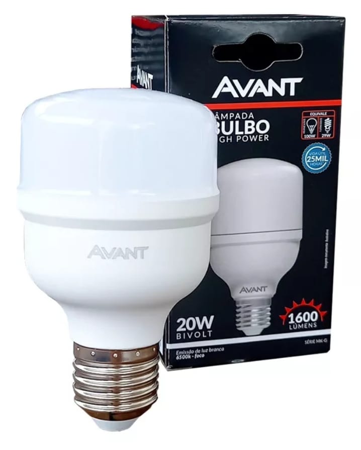 Lâmpada Bulbo Led Alta Potência Led 20w Bivolt Avant 6500k Cor da luz Branco-frio 110V/220V