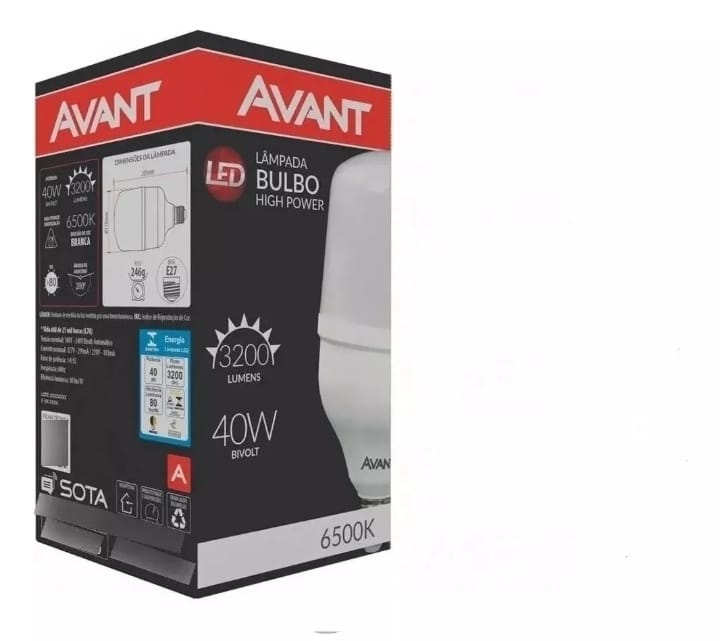 Lâmpada Led Avant De Alta Potencia 40w Branco Frio 6500k Cor da luz Branco-frio