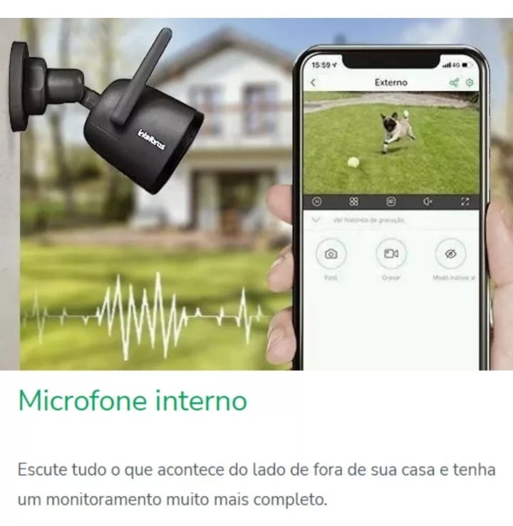 Câmera De Vídeo Externa Intelbras Im5s C Full Hd Wi-fi Preta Cor Preto