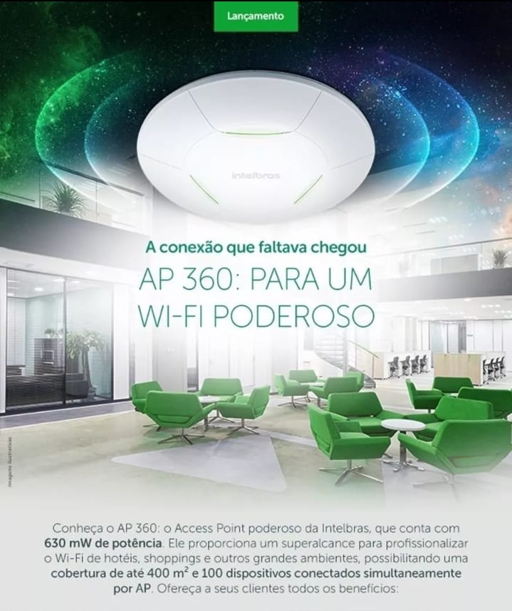 Roteador Empresarial Ap 360 Wi-Fi 4 de longo alcance Intelbras