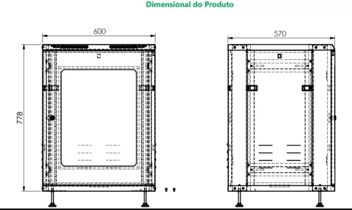 Rack Servidor Intelbras 16u Piso Desmontável 19x570mm